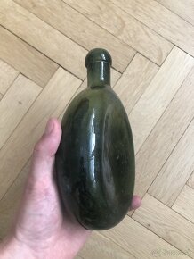Vojenská ruská poľná fľaša WW1 sklo - 4