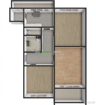 Predaj 3-izb. tehlový byt, 88 m2, loggia, balkón, garáž - 4