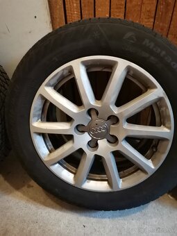 Hliníkové disky 16" 5x112 Audi A4 B8 zimné pneu 205/60 r16 - 4