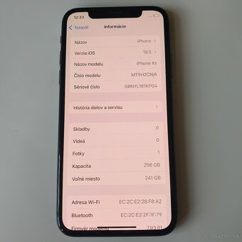 iPhone XS 256GB čierny 100% tná baterka TOP STAV - 4