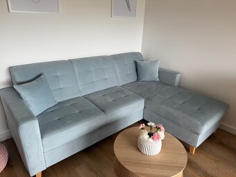 Rohový mentolový gauč- skoro vôbec nepoužívaný - 4