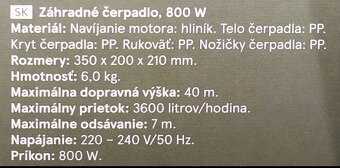 Nové čerpadlo 800W - 4