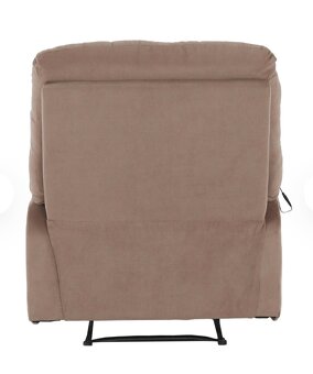 Masážne polohovacie kreslo, sivobéžová  Taupe látka, LAMBERT - 4