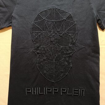 Philipp Plein čierne tričko s lebkou s diamantmi slim fit M - 4