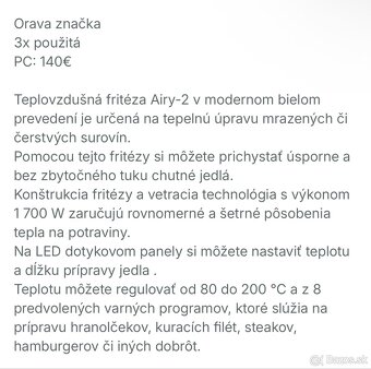 Orava teplovzdušná Friteza - 4
