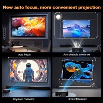 Predám Projektor DESS 4K 1080P Prenosný projektor s LED jaso - 4