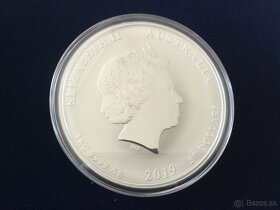 1 kg stříbrná barevná mince prase 2019 - originál - 4