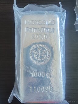 Investičné striebro 1kg tehličky Argor Heraeus - 4