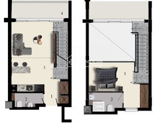 Predaj, rekreačný apartmán 1+1 loft Palmera, Severný Cyprus - 4