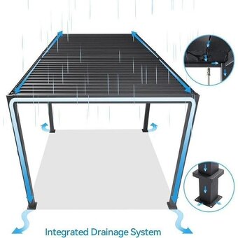 Bioklimatická hliníková Pergola 4x3m - 4