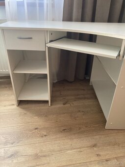 Kancelársky rohový  stôl biely - 4