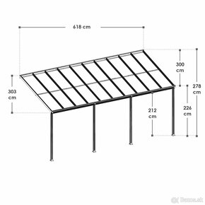Hliníková pergola Borneo 4 x 3 a 6 x 3 - biela transparentná - 4