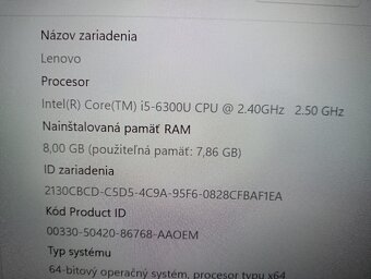 Lenovo Thinkpad T460 ,Intel core i5 , WIN 11, podsvietená kl - 4