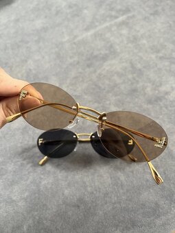 Slnecne damske okuliare Fendi, cierna a sampanske farba - 4