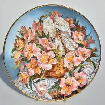 Taniere plné kvetov - zberateľské porcelánové taniere - 4