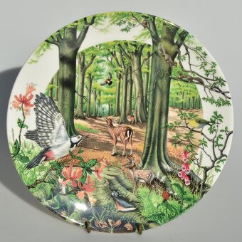 nádherné veľké porcelánové taniere s prírodnou panorámou - 4