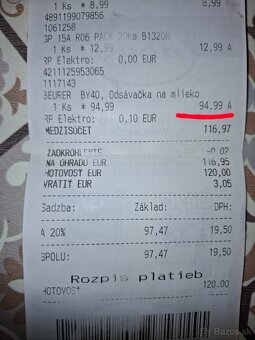 Predám NOVÚ ODSÁVAČKU MLIEKA BEURER - 4