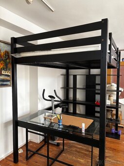 STORÅ (IKEA) 140x200 Poschodová / Vyvýšená čierna postel s - 4