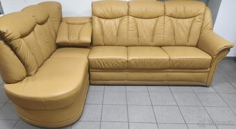 Kožená rohová sedacia súprava - ako NOVÁ, BEZ POŠKOZENIA - 4
