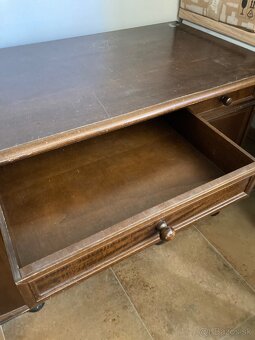 Starožitný drevený písací stôl - 4