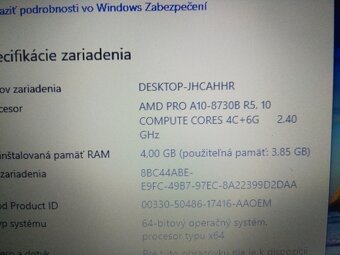 predám HP Elitebook 725 G4 , podsvietená kláv. , bez baterky - 4