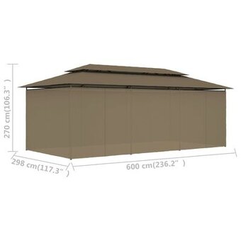 Altánok/Párty stan 600 x 298 x 270 cm (DxŠxV) - 4
