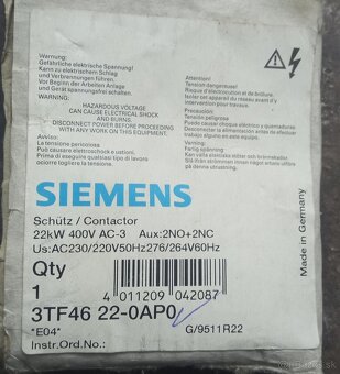 Stykač Siemens 3TF46 - 4