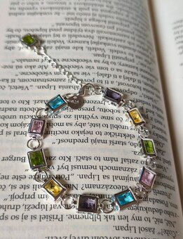 Náramok striebro 925 s kamienkami - 4