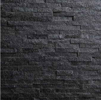Prírodný obkladový kameň – Čierny kameň kvarcit 60x15 cm 🏡✨ - 4