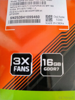 GIGABYTE GeForce RTX 5070Ti WINDFORCE OC SFF 16GB - 4