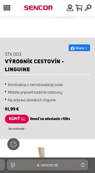 Sencor STX 003 výrobník cestovín na kuchynský robot - 4