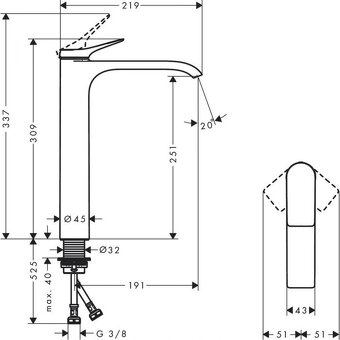 hansgrohe Vivenis umyvadlová 75042000 - 4