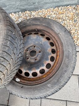 4x plech.disky + 3x zimne pneu Dunlop 205/55 R16 - 4