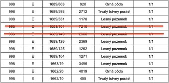 Čertižné – 103.000 m2 ORNÁ PÔDA a LESY v podiele 1/1 - 4