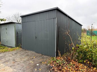 Plechová garáž 6x6 pozinkované prevedenie, 2x výklopná brána - 4