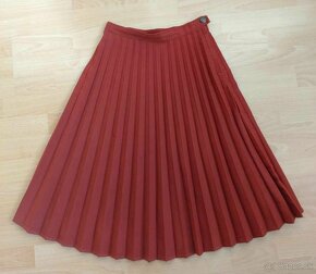 Dámska bordová/červená plisovaná sukňa midi/po kolená - 4