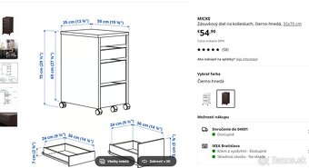 Predám písací stolík a zásuvkový diel Micke/Ikea - 4
