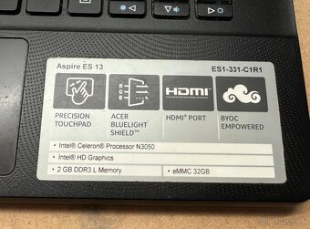 Predám notebook Acer 13,3"Aspire ES 13 na diely - opravu - 4