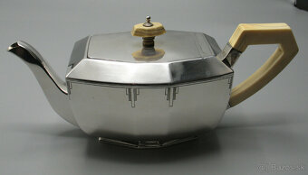 JEMNÝ ČAJOVÝ SERVIS V ŠTÝLE ART DECO STRIEBRO 1936 SHEFFIELD - 4