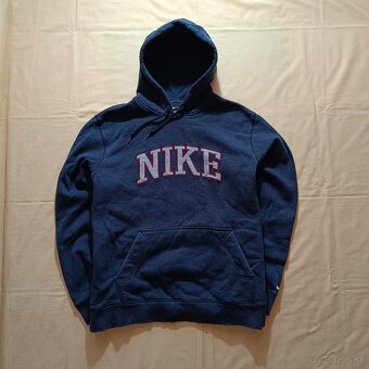 Nike modrá mikina s veľkým logom spellout y2k vintage XL - 4