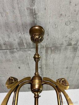 Secesný trojramenný luster + 3ks nástenné lampy - 4