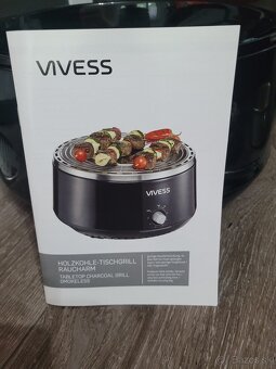 VIVESS Stolný gril na drevené uhlie bez dymu - 4