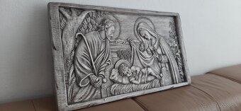 Drevený obraz Svätá rodina 62×39cm - 4