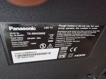Predám poškodený LED TV PANASONIC TX-50HX580E - 4
