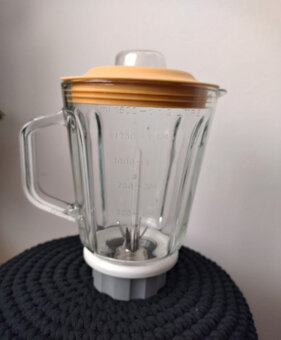 nahradna sklenená mixovacia nádoba komplet s vrchnakom a noz - 4