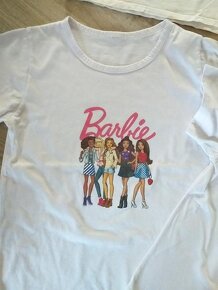 Barbie tričká 146 reserved- balík 7 ks, mikina, vrecko na TV - 4