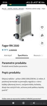 Olejový radiátor Fagor - 4