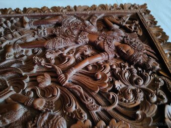 2 Drevené panely Rámájany z Bali - 4