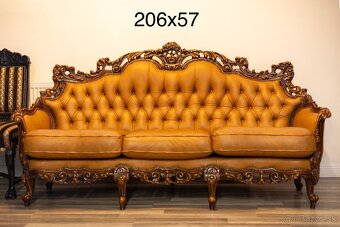Písací stôl, kožené kreslo, gauč, konferenčný stolík - 4