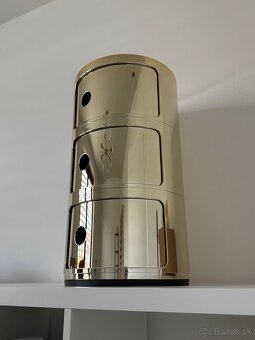 Nová zlatá lesklá skrinka/stolík Kartell Componibili - 4